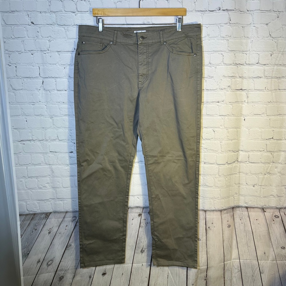 Peter Millar Mens 5 Pocket Straight Leg‎ Pants Brown Taupe 38 Cotton Twill